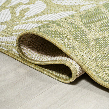 Zinnia Modern Floral Textured Weave Indoor/outdoor Runner Rug